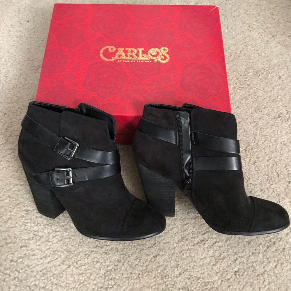 Black Ankle Boots with Heel by Carlos Santana
